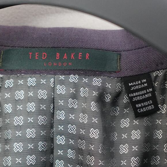 Ted Baker No Ordinary Joe London Purple Suit Jacket 40S & 34S Pants Set - Picture 16 of 16